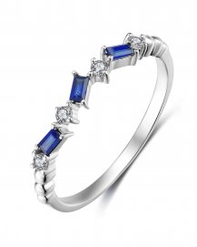 BAGUETTE COLORED STONE DIAMOND BAND (TR3605)
